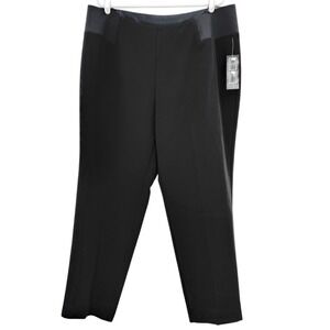 Kim Rogers Women Pull-on Elastic Straight Black Pants Plus Size 20W Short NWT